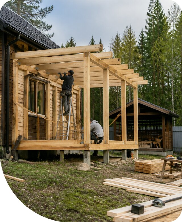 Строительство пристроек и построек на участке в Боре